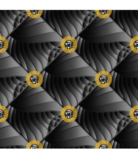 Tapéta vinyl Leather Versace 3D fekete Tapéta vinyl Leather Versace 3D fekete