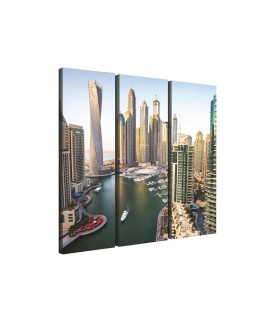 Vászonkép szett 3 darabos Dubai jachtkikötő 