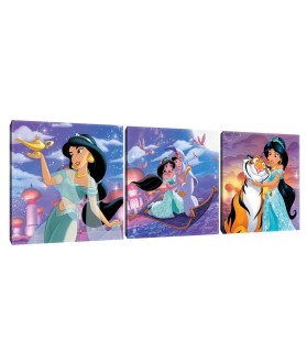 Vászonkép szett 3 darabos Aladdin és Jasmine
