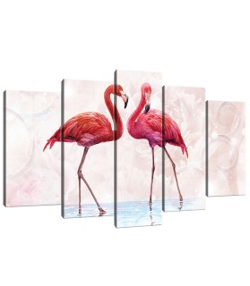 Vászonkép szett 5 darabos Flamingó 1