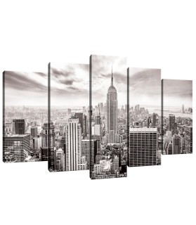 Vászonkép szett 5 darabos New York fekete és fehér