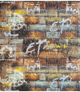 Öntapadós 3D Tapéta barna Graffiti Öntapadós 3D Tapéta barna Graffiti
